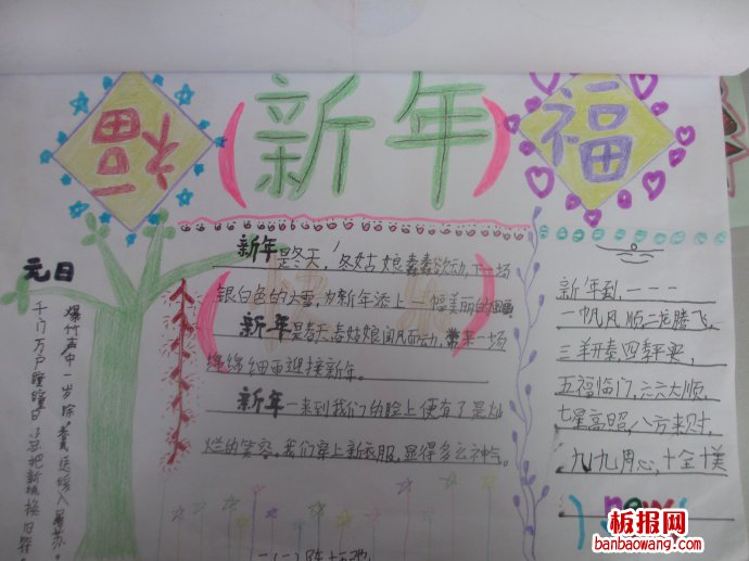 新年到祝福到春节手抄报