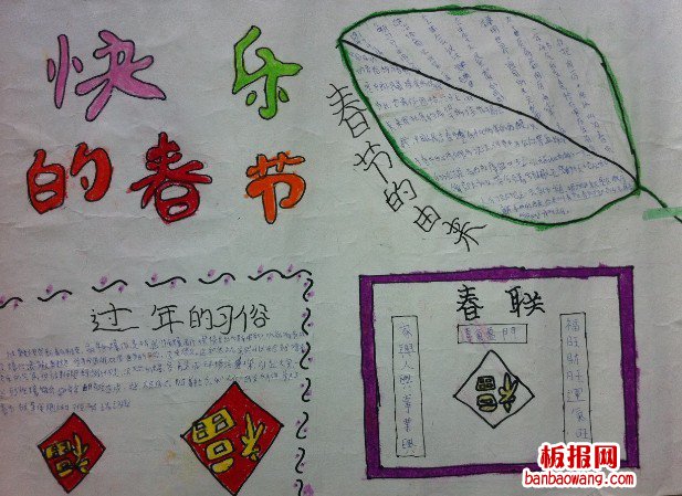 快乐的春节春节手抄报
