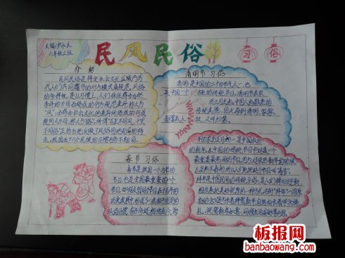 各大节日齐欢腾春节手抄报