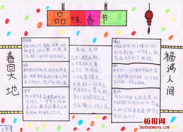 品味春节春节手抄报