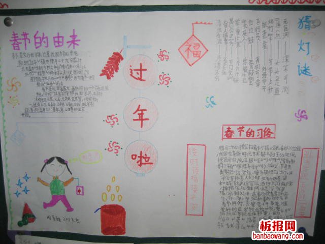 过年啦春节手抄报