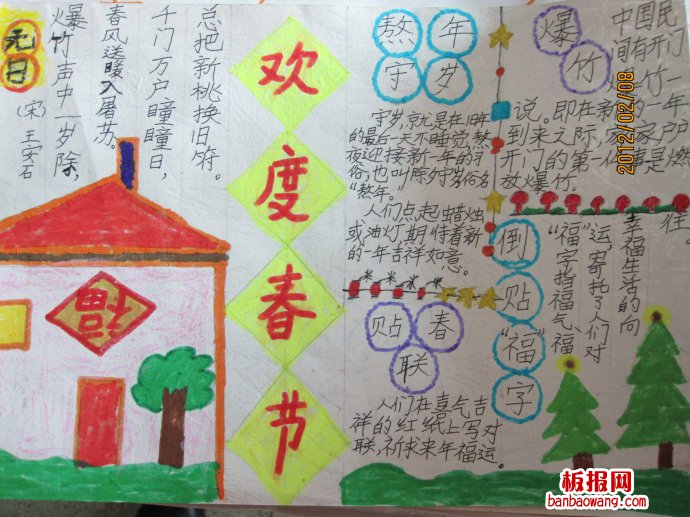欢度新春春节手抄报