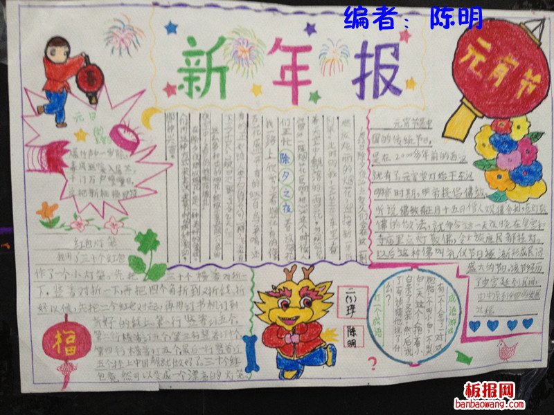 新年春节手抄报