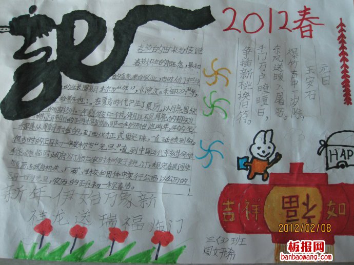 新年伊始万象新春节手抄报