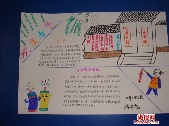 一元复始，万象更新春节手抄报