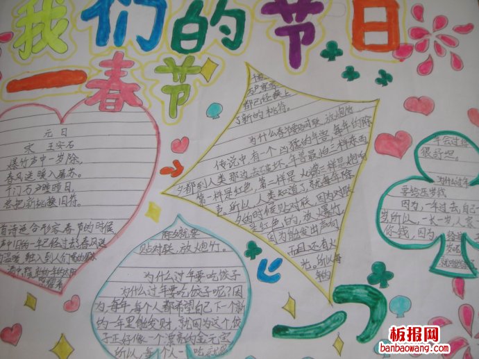 欢欢喜喜过大年春节手抄报