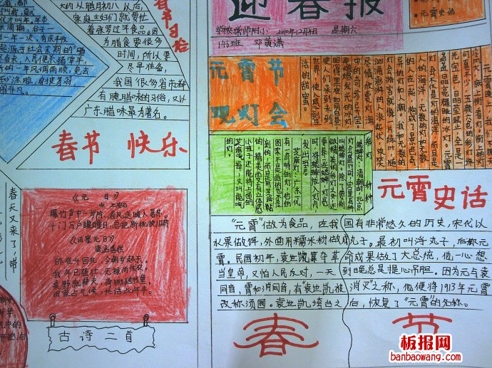 元宵史话春节手抄报