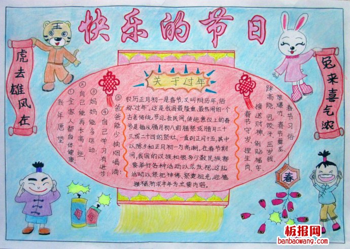 恭贺新年春节手抄报