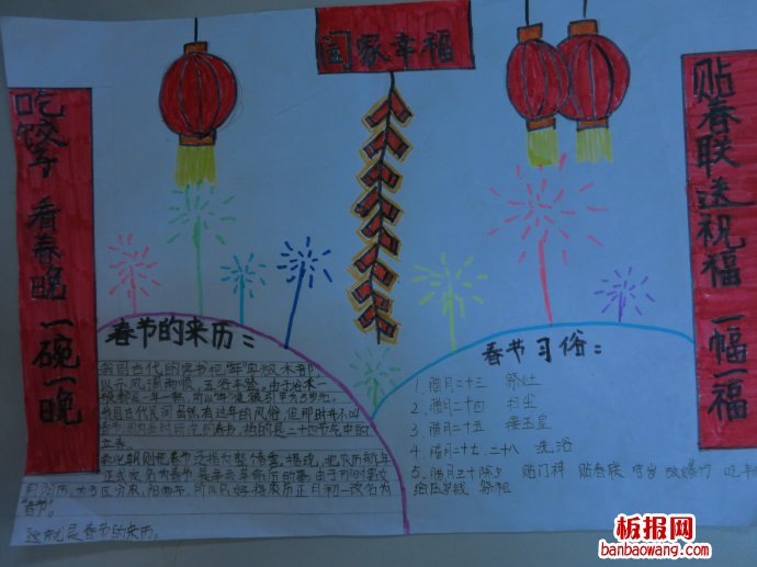 春节节目多春节手抄报