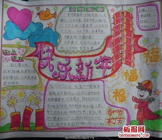 喜迎吉祥年春节手抄报