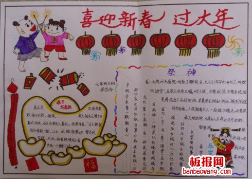 喜迎新春过大年手抄报