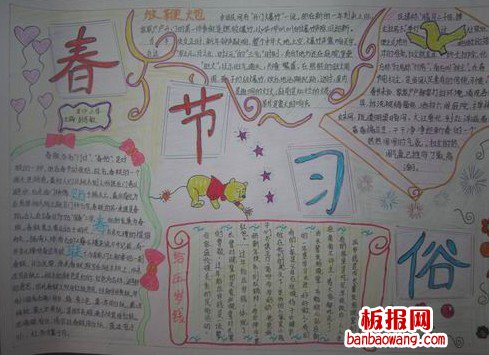 春节习俗手抄报