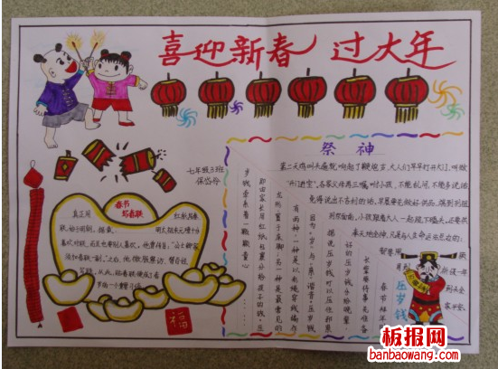 喜迎新春手抄报设计图