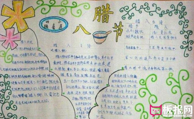 腊八节手抄报，喝腊粥说腊史