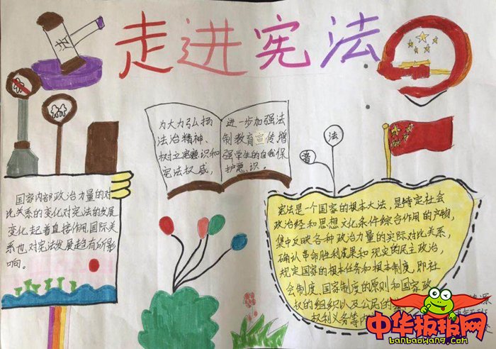宪法手抄报简单漂亮，走进宪法