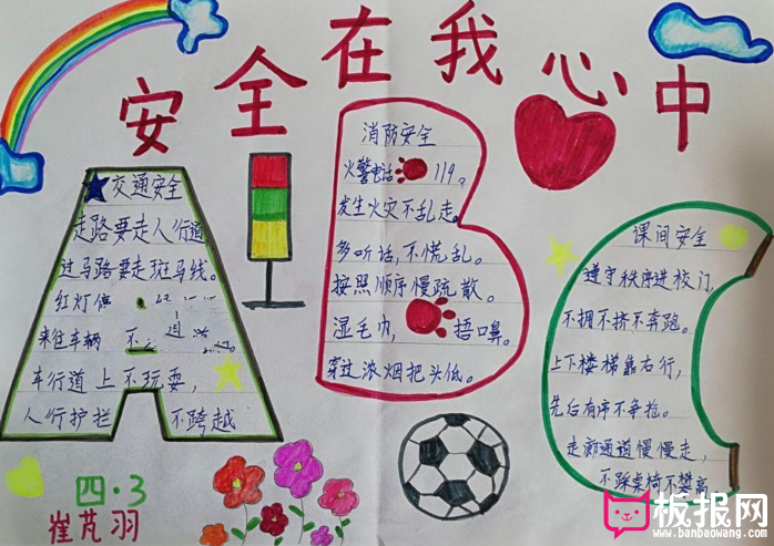 安全教育手抄报 安全在我心中