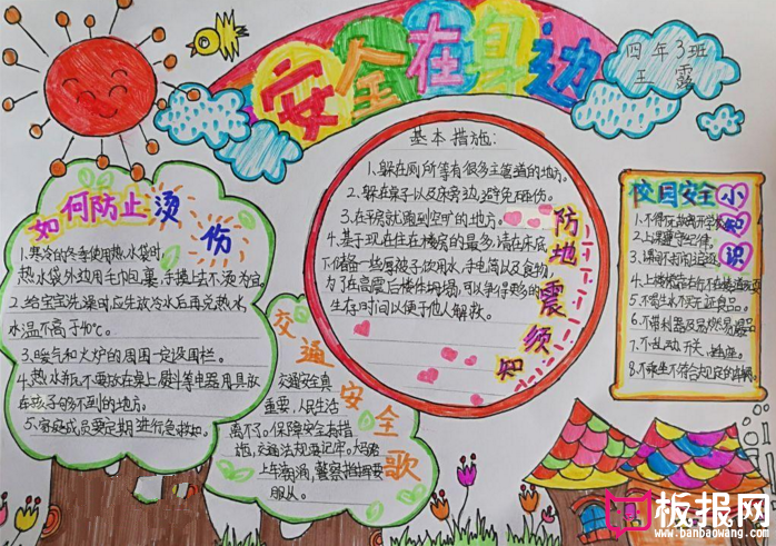 小学安全教育手抄报图片，安全在身边