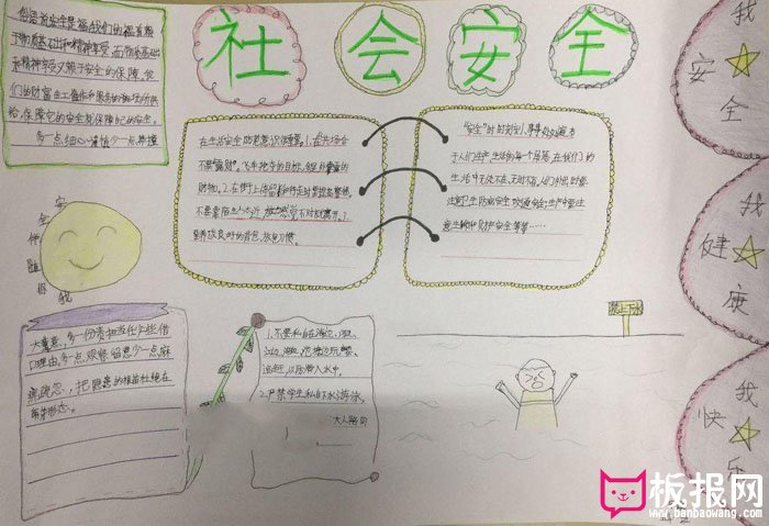 小学安全教育手抄报，社会安全要牢记