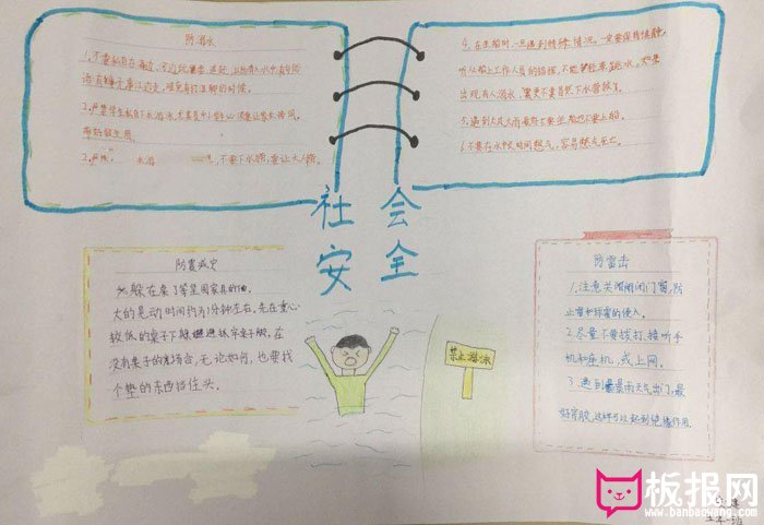 小学安全教育手抄报，社会安全