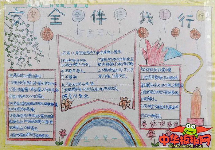 漂亮简单的安全手抄报图片，安全伴我行