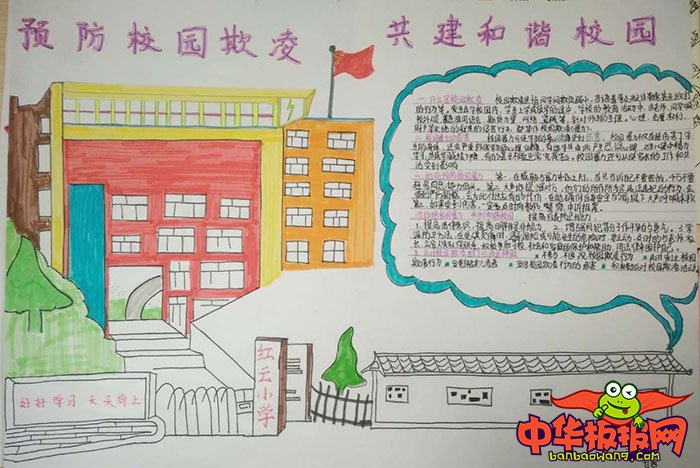 校园欺凌手抄报一等奖，反对校园暴力