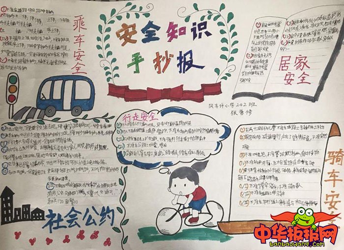 小学生安全手抄报图片，安全知识
