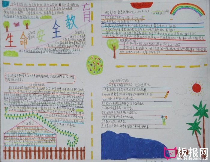 小学生安全教育手抄报，重视生命