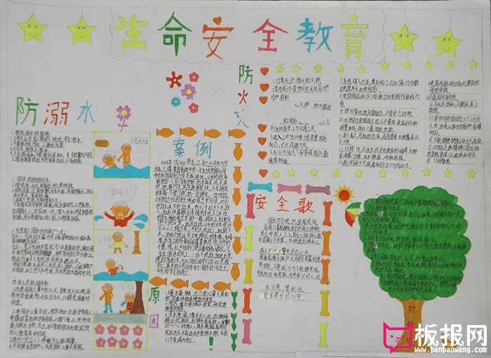 小学生安全教育手抄报，安全歌