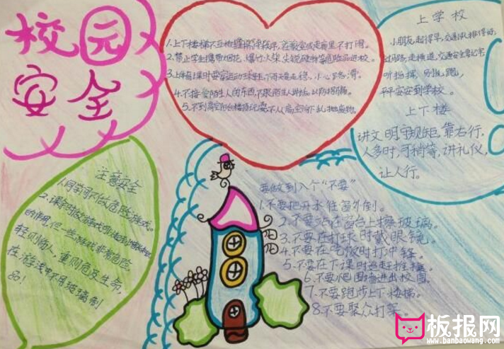安全教育手抄报，校园安全手抄报
