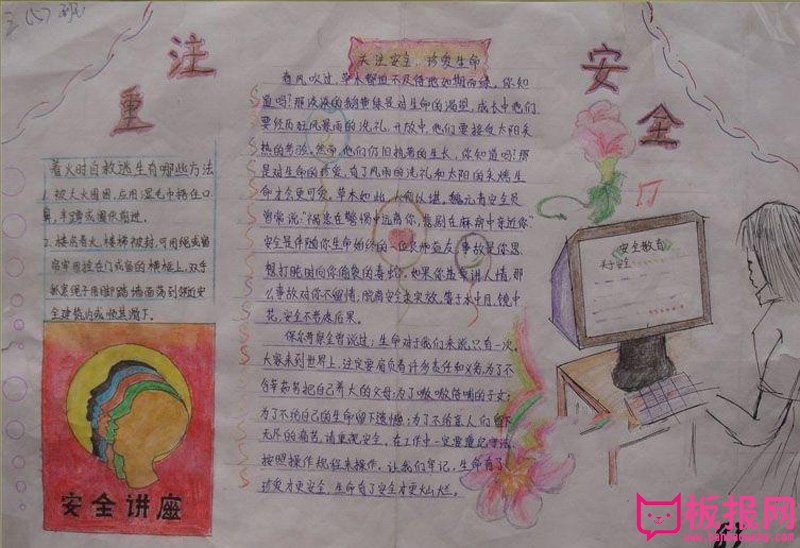 安全手抄报图片大全，注重安全