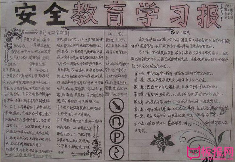 安全手抄报图片大全，安全教育学习报