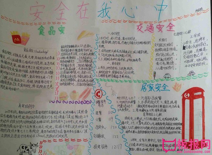 安全教育手抄报图片，安全在我心中