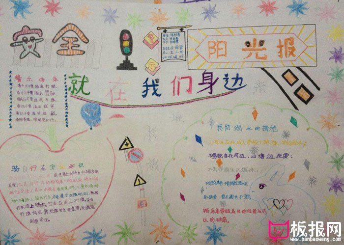 关于安全的手抄报图片，安全就在我们身边