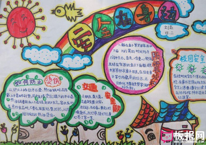 漂亮的安全教育手抄报图片，知危险会避险
