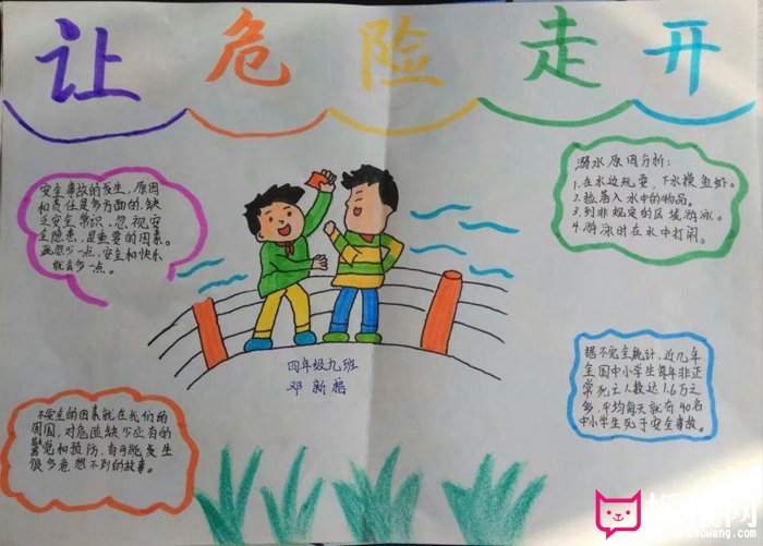 小学生安全手抄报图片，让危险走开