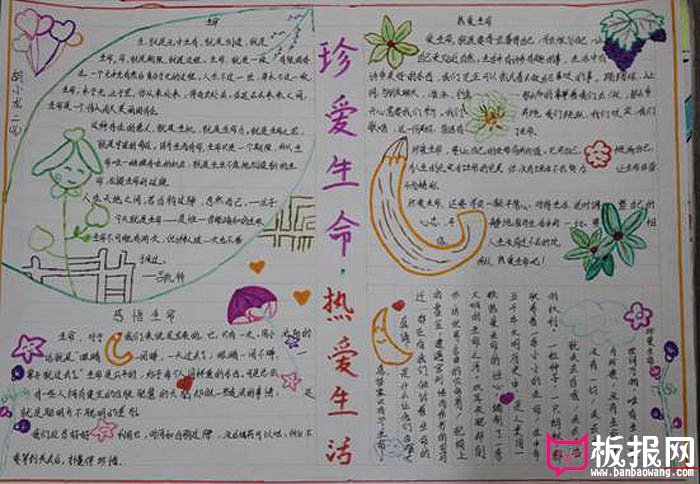 安全教育手抄报，珍爱生命热爱生活