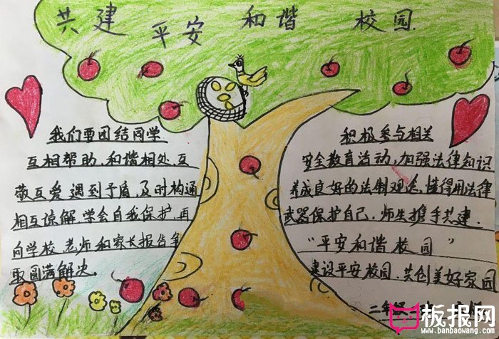 安全教育手抄报，共建平安和谐校园