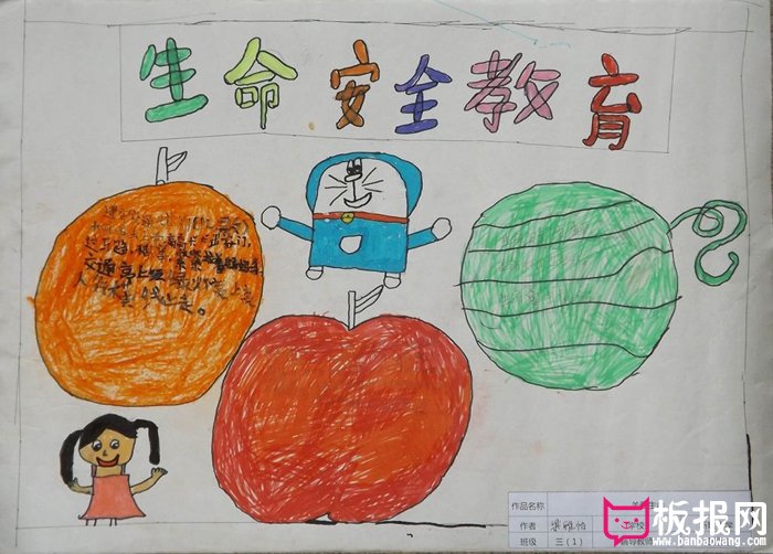 小学生安全教育手抄报，生命安全教育