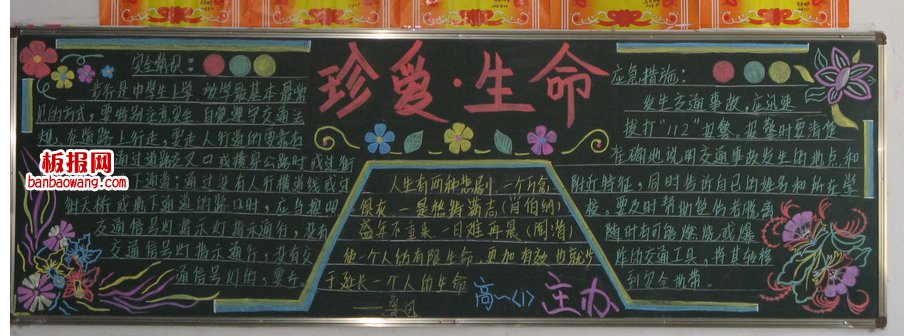 爱惜生命黑板报图片
