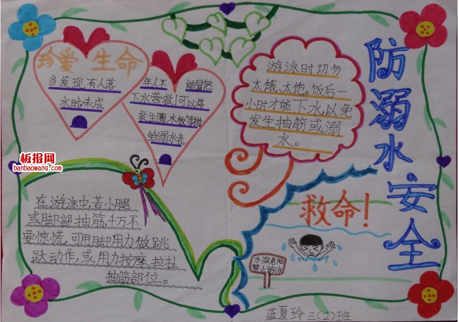 游泳安全手抄报
