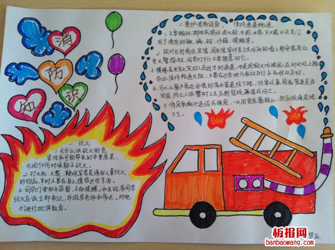 绿色拥抱大地，让火灾远离校园手抄报