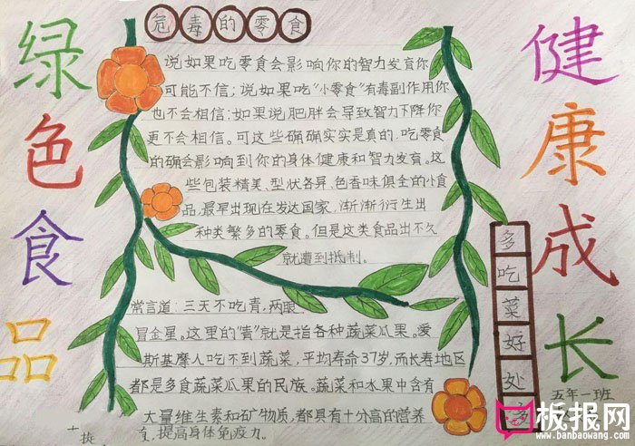 漂亮的食品安全手抄报图片，绿色食品