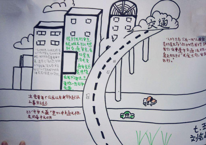 漂亮的交通安全手抄报图