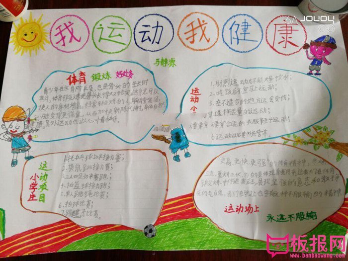 关于体育的手抄报图片，我运动我快乐