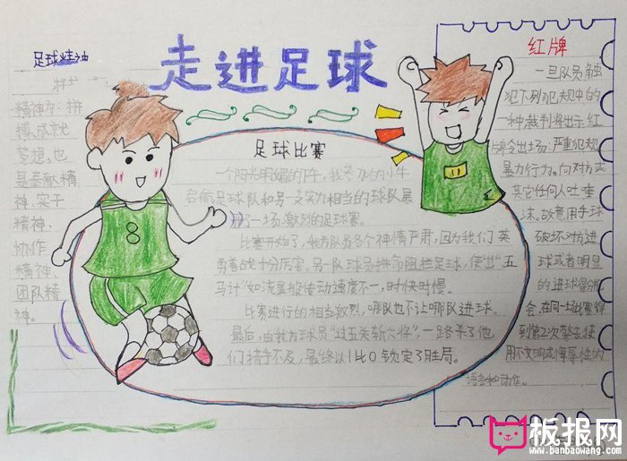 小学生体育手抄报，走进足球