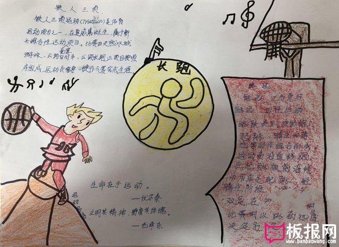 小学生体育手抄报图片，体育运动