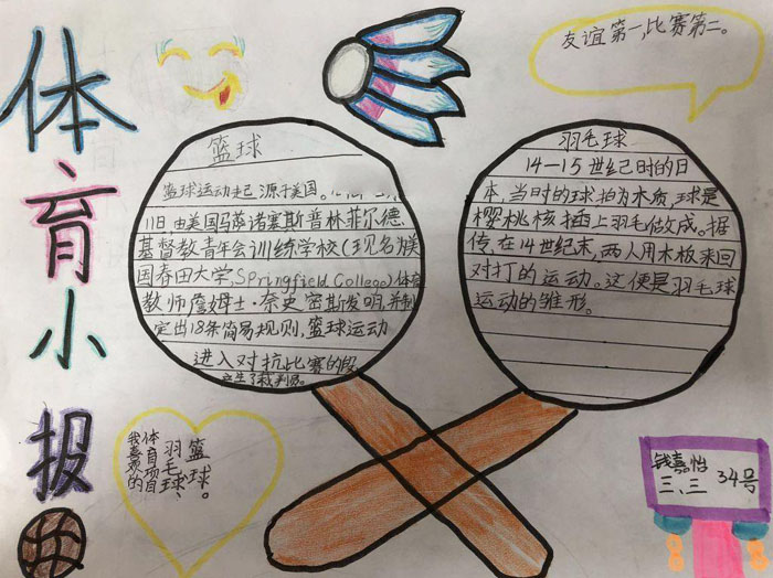 小学生体育手抄报图片，体育小报