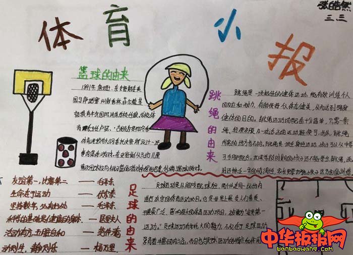 体育运动手抄报的图片，我爱运动要健康