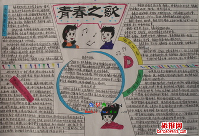 青春手抄报：唱响青春之歌