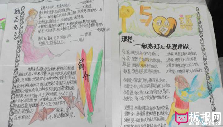青春理想手抄报，人生能有几回搏